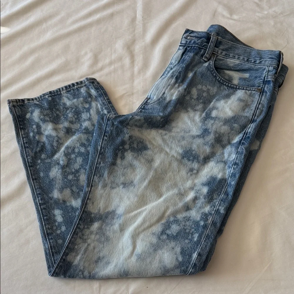 J. Crew Men's Blue and White Straight Jeans